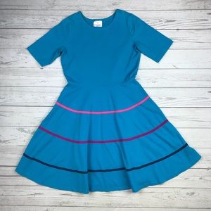 Hanna Andersson Ribbon Stripe Twirly Dress Blue